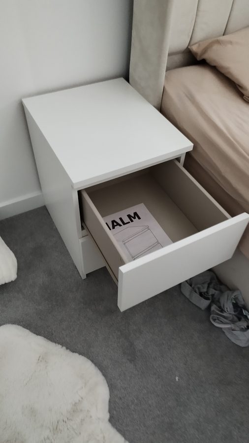MALM bedside open drawer